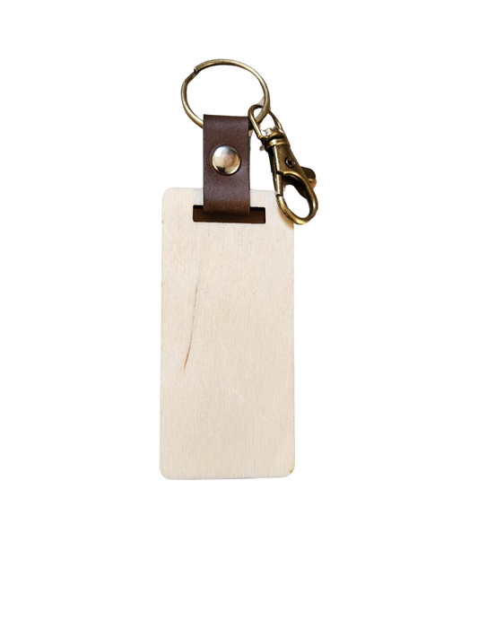 Rectangle Birch Key Chain (25)