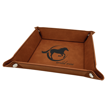 Custom Engraved Leather Dump Tray