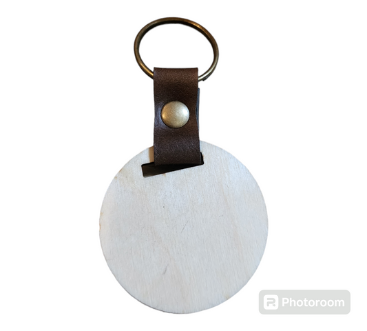 Round Keychain with leather (25)