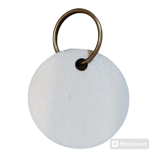 Round Birchwood Keychain (25)